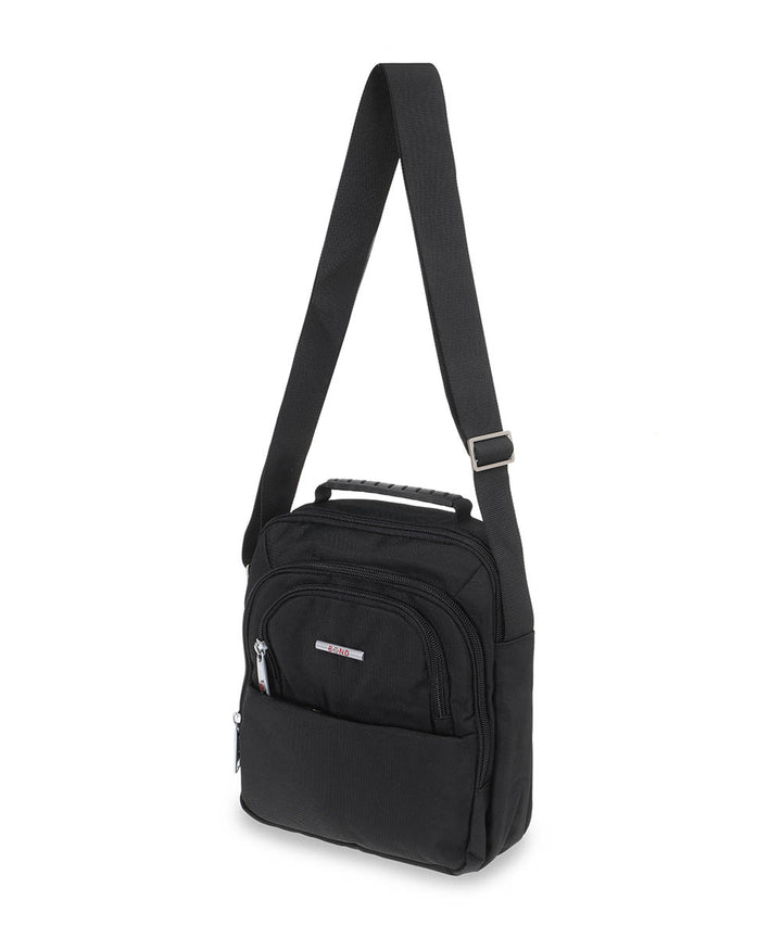 BOND תיק צד לגבר עם ידית נשיאה ורצועה בשחור