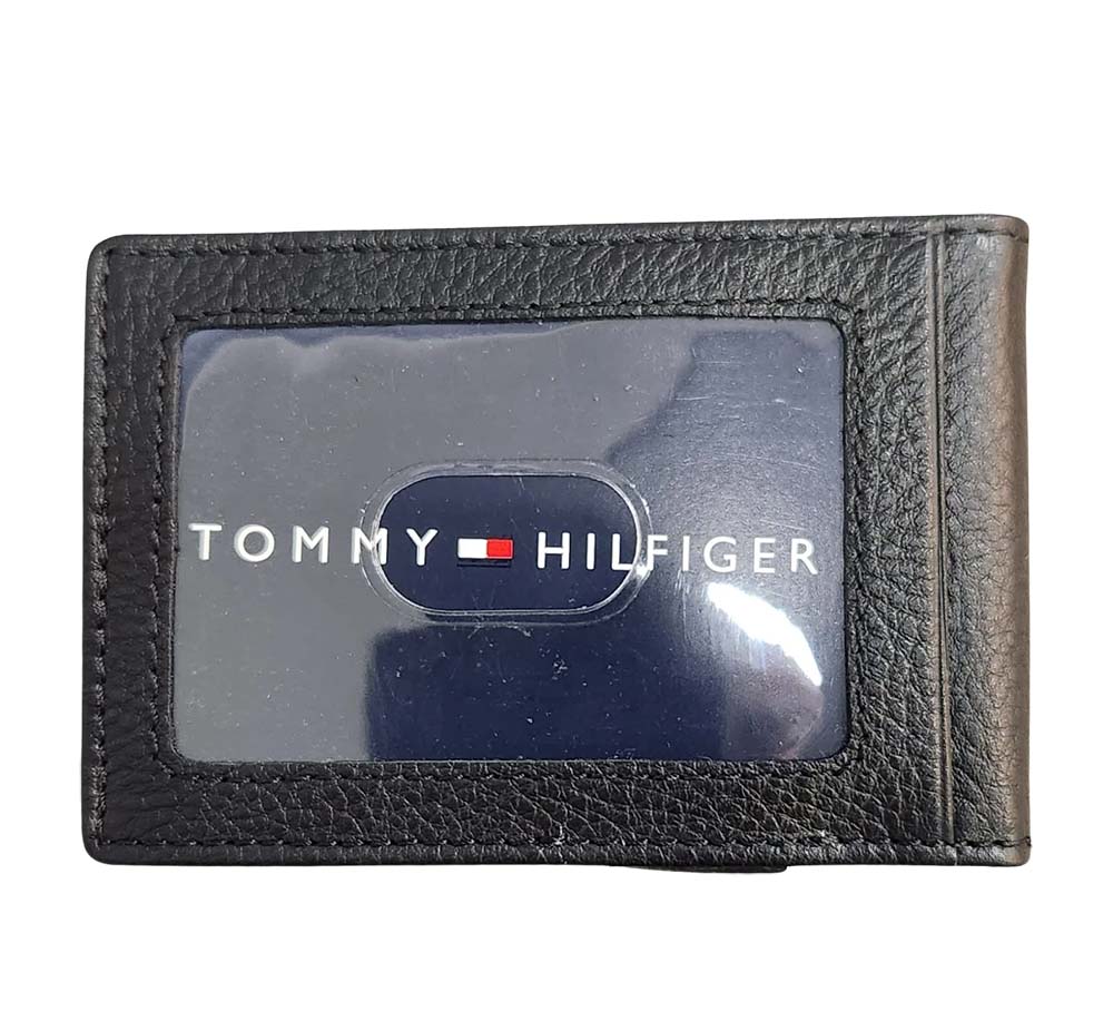 TOMMY HILFIGER ארנק עור דק כרטיסים לגבר money clip