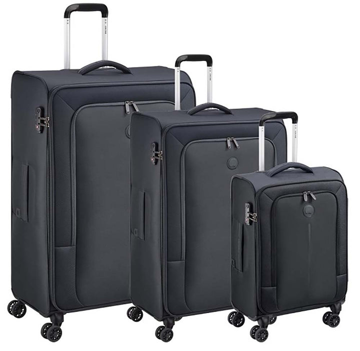 Delsey Caracas סט 3 מזוודות גדולות במיוחד בד רכות