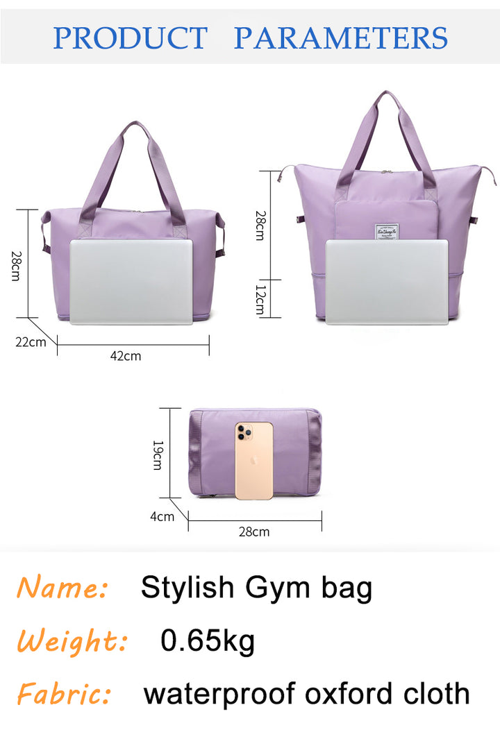 תיק מתקפל לנסיעות מתרחב עם שרוול למזוודה