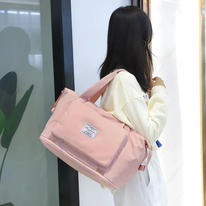 תיק מתקפל לנסיעות מתרחב עם שרוול למזוודה