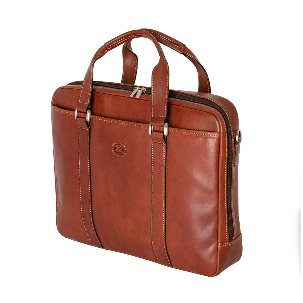 TONY PEROTTI תיק עסקים קלאסי מעור לגבר 2 ידיות חום