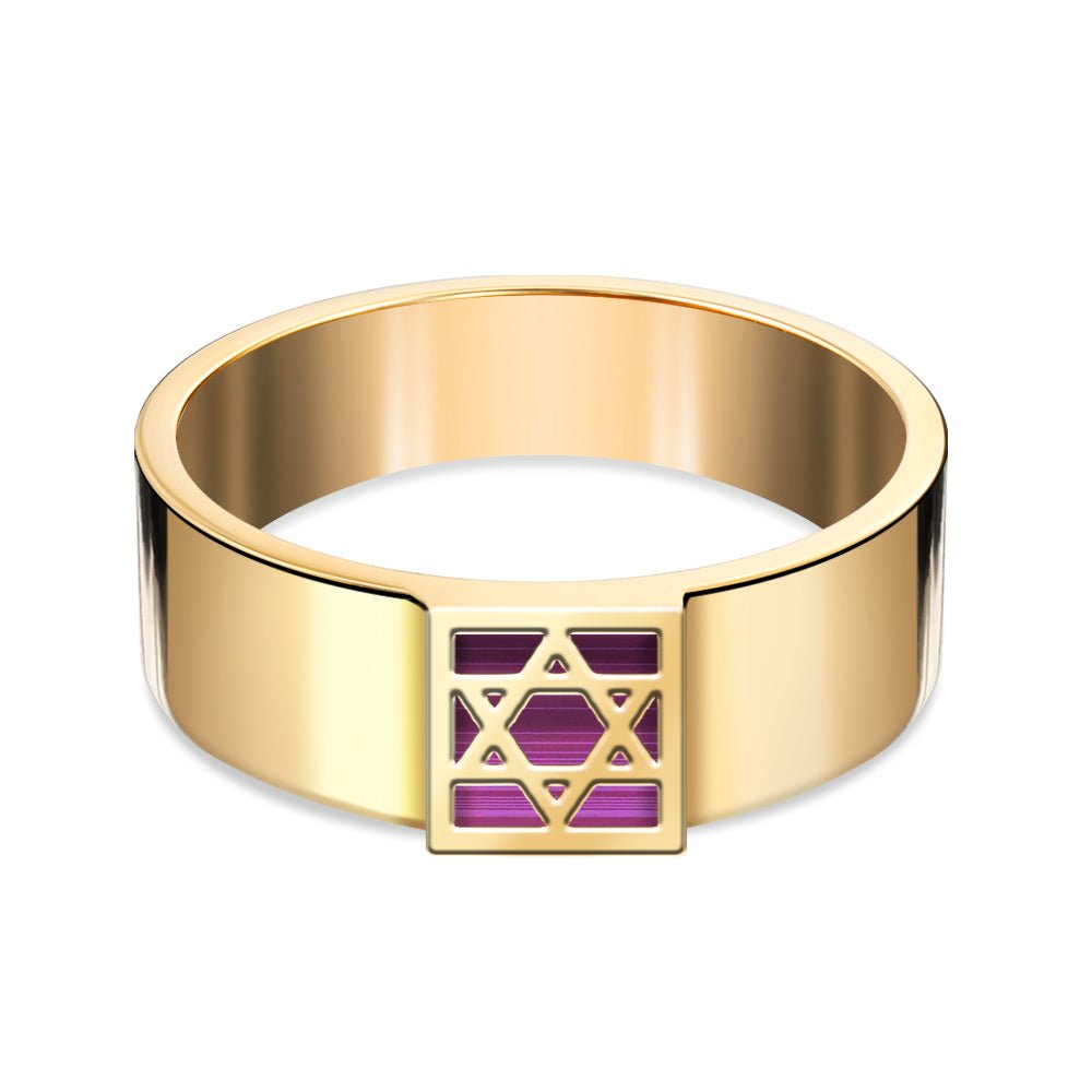 טבעת זהב 14 קראט משובצת ננו תנ"ך - תיק התיקיםJerusalem Nano Bible Jewelryחנות "ג'רוזלם ננו תנ"ך" היחיד שמיוצר בישראל
