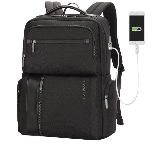 תיק גב יוניסקס עסקי יוקרתי ללפטופ 15.6" כולל שקעי טעינה נסתרים מבית המותג AOKING עם טעינת USB - תיק התיקיםAOKINGBackpacks