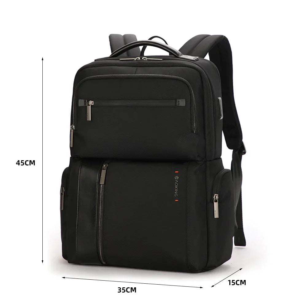 תיק גב יוניסקס עסקי יוקרתי ללפטופ 15.6" כולל שקעי טעינה נסתרים מבית המותג AOKING עם טעינת USB - תיק התיקיםAOKINGBackpacks