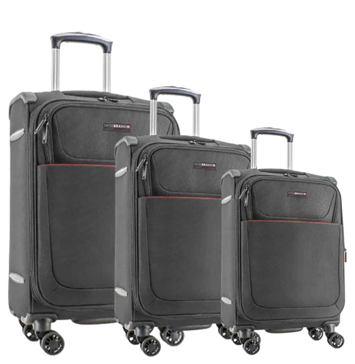 Swiss Brand luggage סט 3 מזוודות איכותיות רכות מבד דגם Fairview