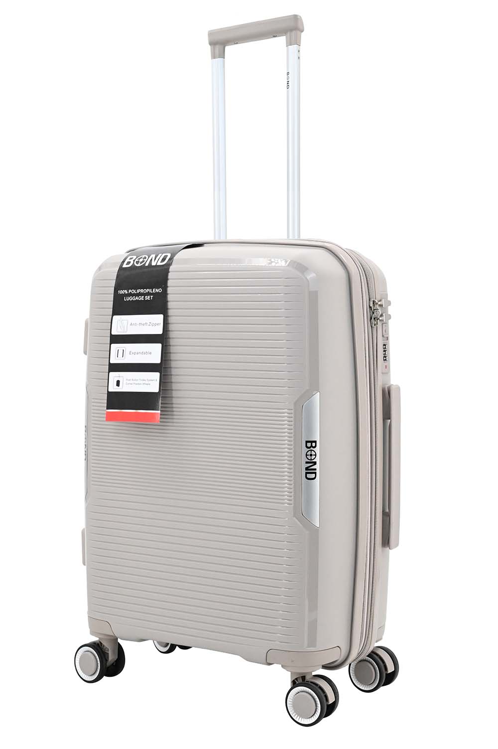 BOND POLYPROPYLENE סט מזוודות חזקות במיוחד ואיכותיות קשיחות