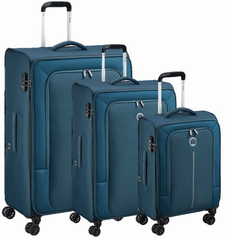 Delsey Caracas סט 3 מזוודות גדולות במיוחד בד רכות