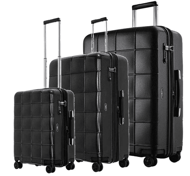 Echolac Square luggage  סט 3 מזוודות קשיחות איכותיות