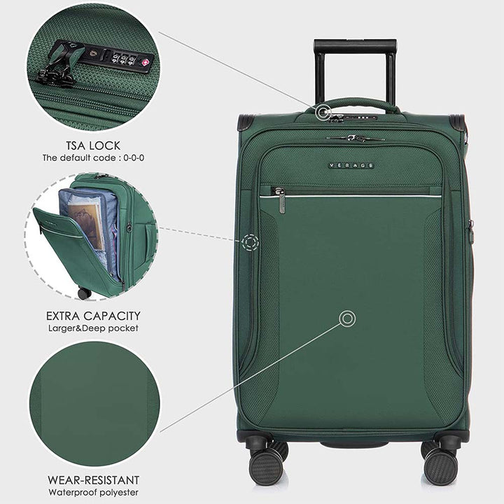 Verage סט 3 מזוודות מבד רכות קלות ואיכותיות toledo luggage