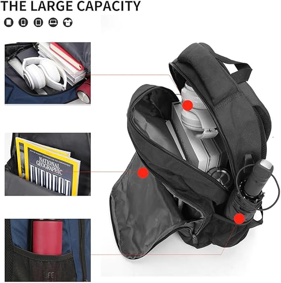 Aoking תיק גב מרופד למחשב נייד 15.6" בשחור