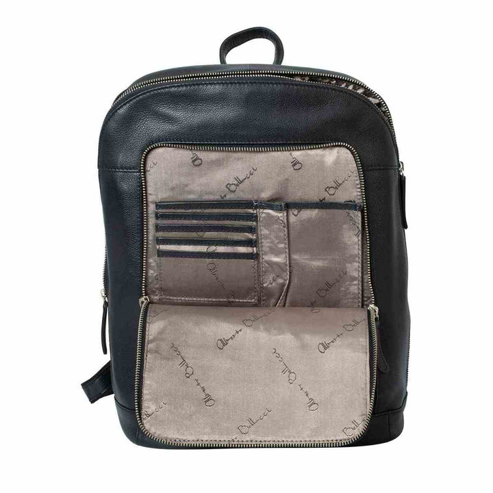 Alberto Bellucci תיק גב קלאסי מעור נאפה למחשב נייד 13.3” דגם Dario - תיק התיקיםAlberto Bellucciתיקים למחשב נייד