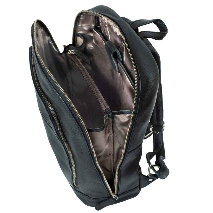 Alberto Bellucci תיק גב קלאסי מעור נאפה למחשב נייד 13.3” דגם Dario - תיק התיקיםAlberto Bellucciתיקים למחשב נייד