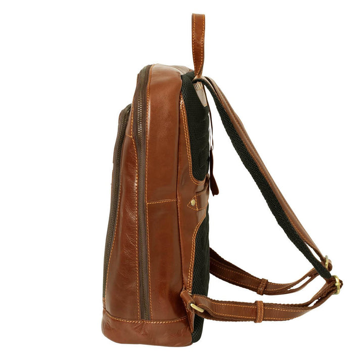 Alberto Bellucci תיק גב קלאסי מעור למחשב נייד 13.3” דגם Diego - תיק התיקיםAlberto Bellucciתיקים למחשב נייד