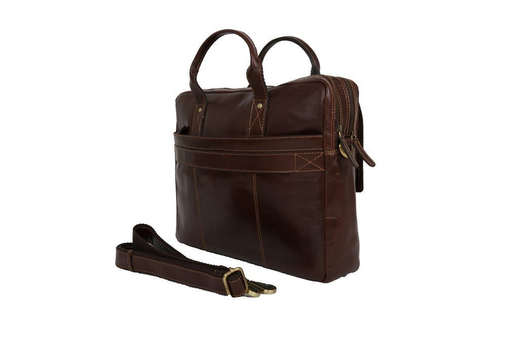 Alberto Bellucci תיק עסקים מעור למחשב נייד 15.6" דגם Stefano - תיק התיקיםAlberto Bellucciתיקי עסקים