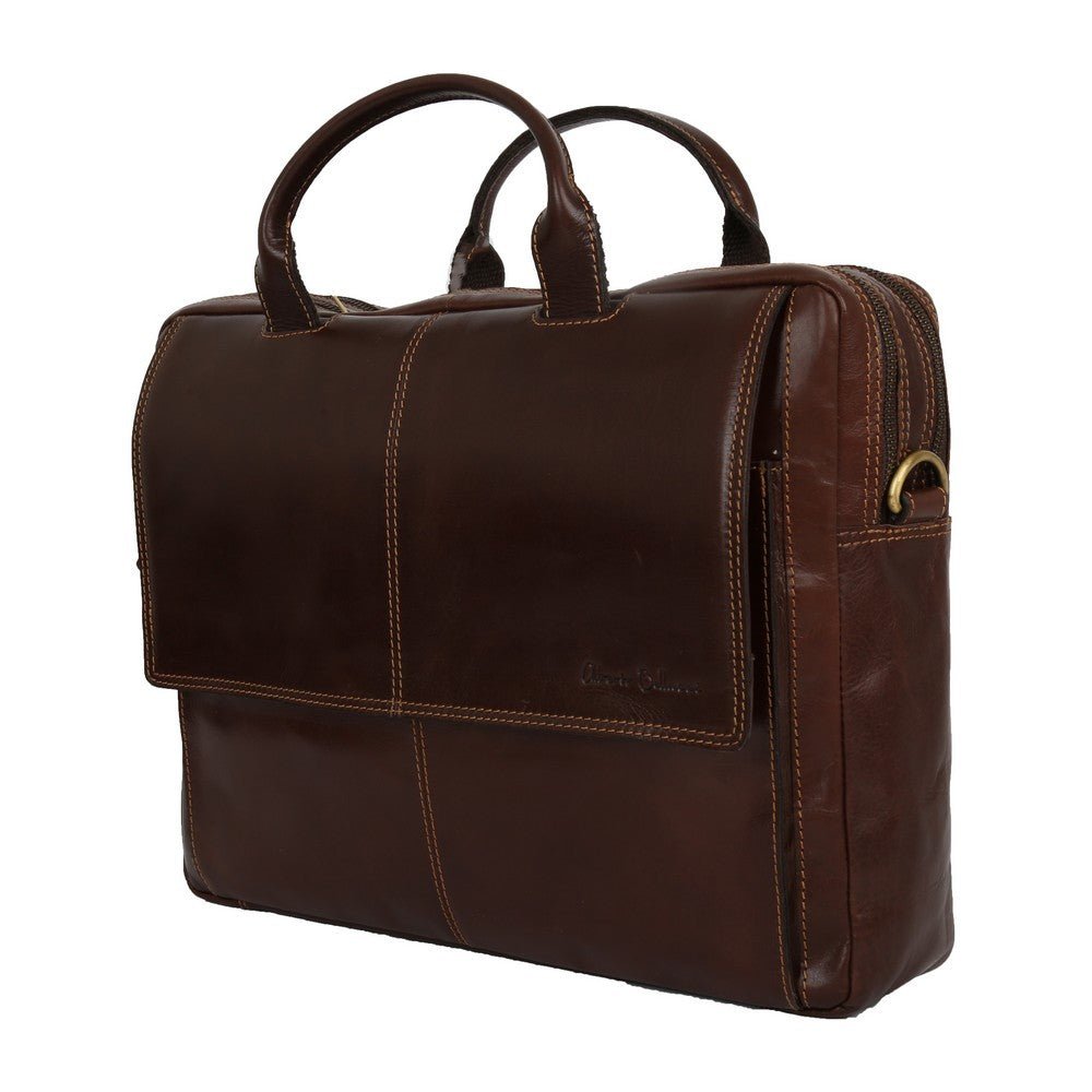 Alberto Bellucci תיק עסקים מעור למחשב נייד 15.6" דגם Stefano - תיק התיקיםAlberto Bellucciתיקי עסקים