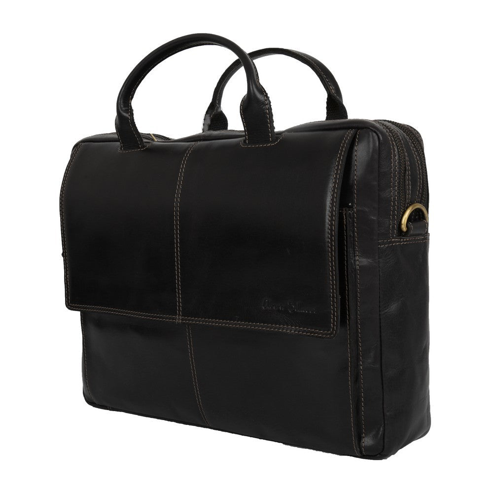 Alberto Bellucci תיק עסקים מעור למחשב נייד 15.6" דגם Stefano - תיק התיקיםAlberto Bellucciתיקי עסקים