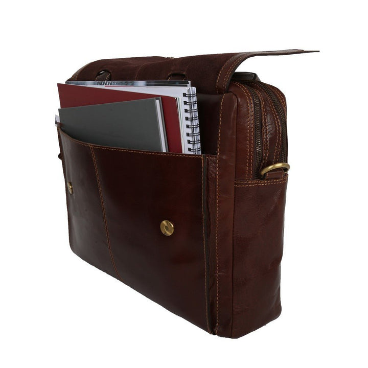 Alberto Bellucci תיק עסקים מעור למחשב נייד 15.6" דגם Stefano - תיק התיקיםAlberto Bellucciתיקי עסקים