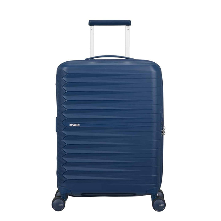 American Tourister מזוודת טרולי קטנה קשיחה Fastforward EXP 20" עלייה למטוס עם הרחבה - תיק התיקיםAmerican Touristerמזוודות
