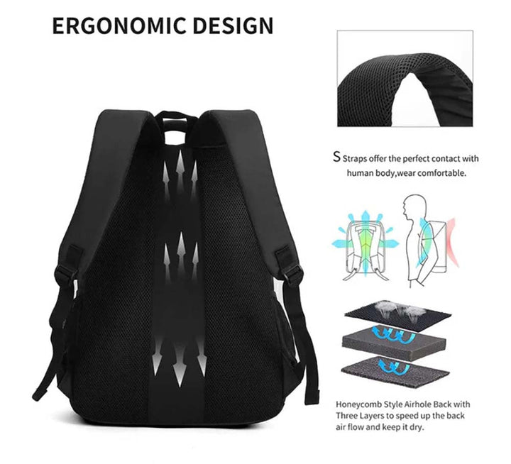 Aoking תיק גב מרופד למחשב נייד 15.6" בשחור - תיק התיקיםAokingגברים