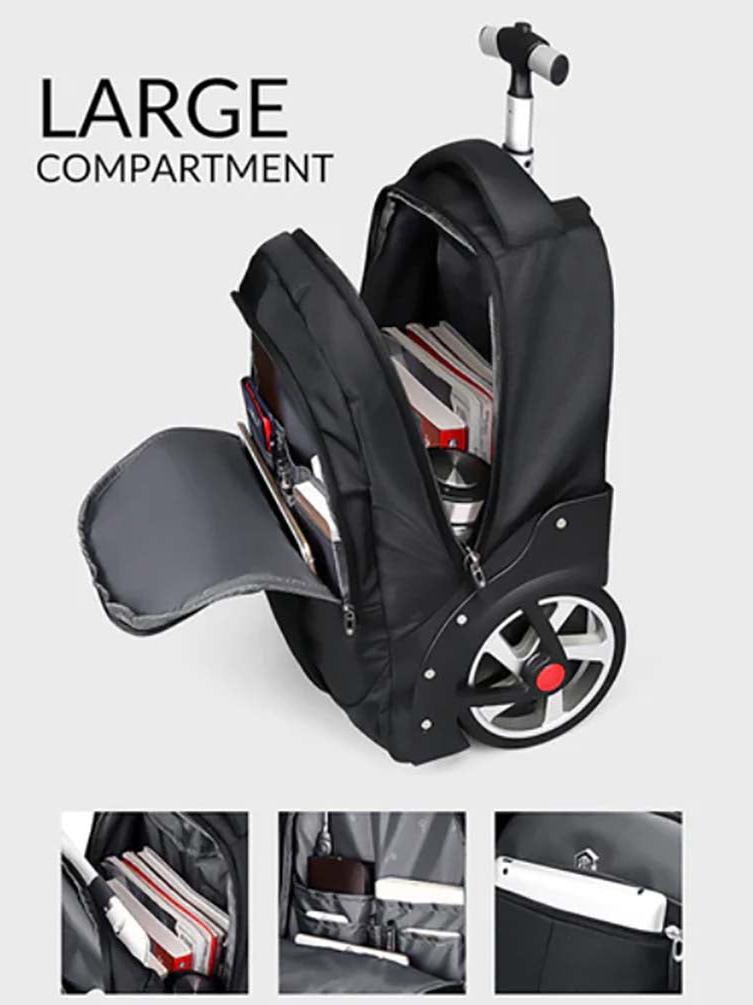 AOKING תיק גב טרולי עם גלגלים גדולים 15.6" דגם - תיק התיקיםAokingתיקים