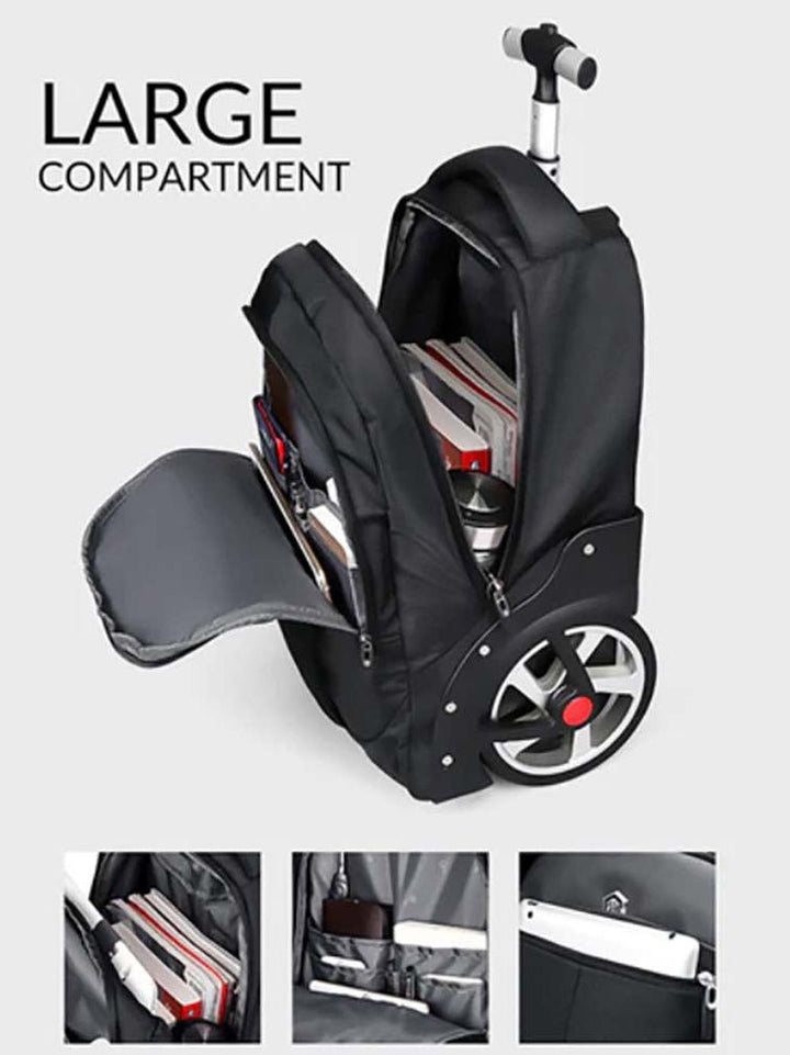 AOKING תיק גב טרולי עם גלגלים גדולים 15.6" דגם - תיק התיקיםAokingתיקים