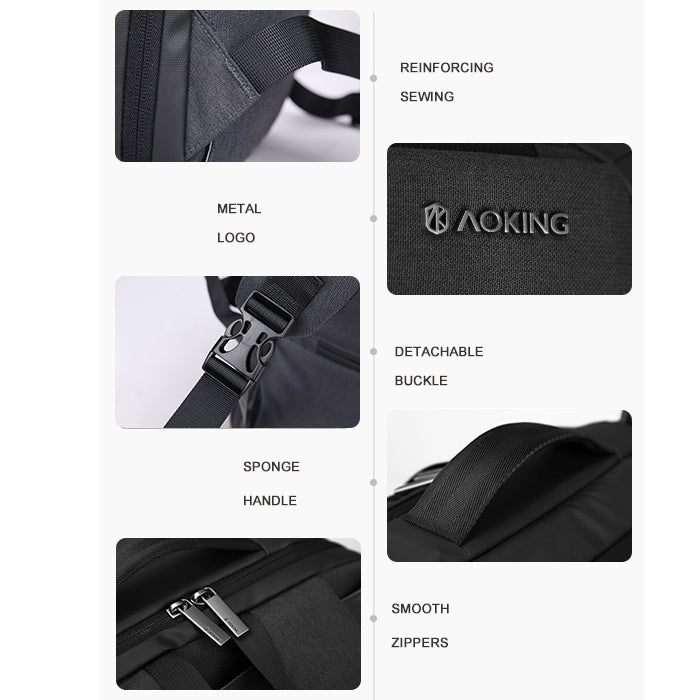 Aoking תיק גב / צד ללפטופ 15.6" באפור כהה - תיק התיקיםAokingגברים