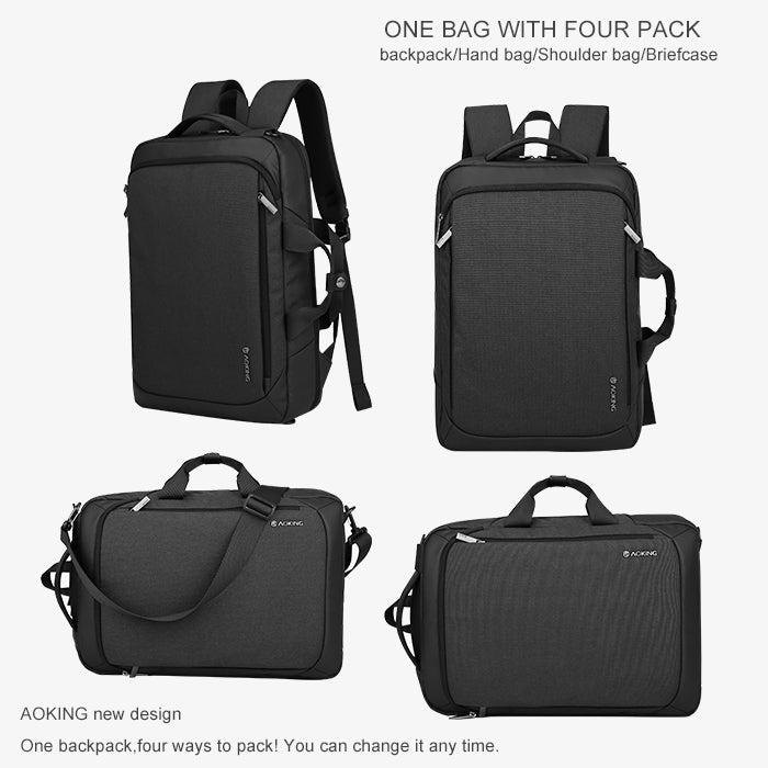 Aoking תיק גב / צד ללפטופ 15.6" באפור כהה - תיק התיקיםAokingגברים