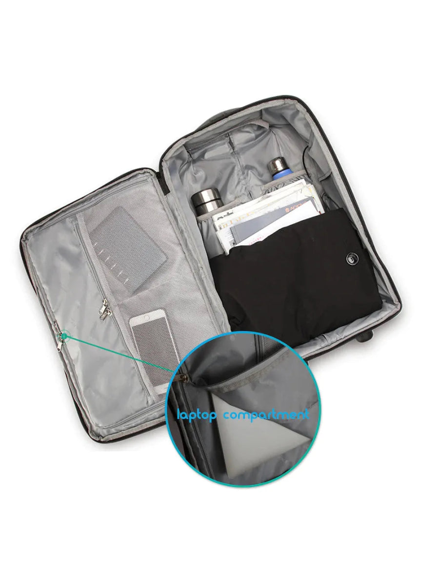 AOKING תיק גב טרולי נגד מים עם גלגלים גדולים 17" - תיק התיקיםAokingתיקים