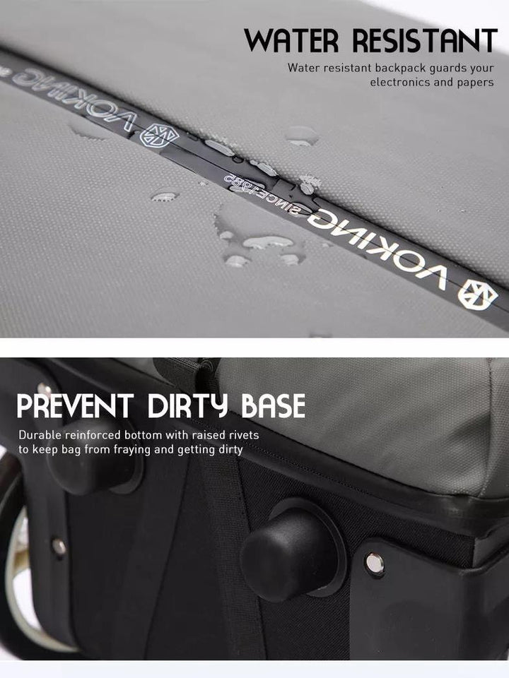 AOKING תיק גב טרולי נגד מים עם גלגלים גדולים 17" - תיק התיקיםAokingתיקים