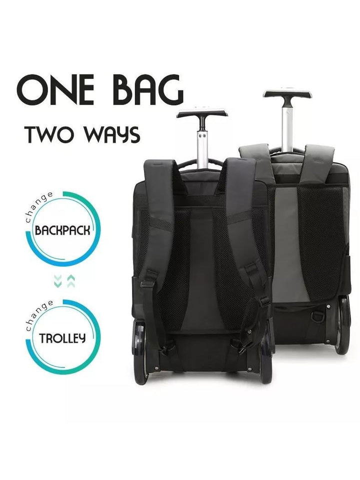 AOKING תיק גב טרולי נגד מים עם גלגלים גדולים 17" - תיק התיקיםAokingתיקים