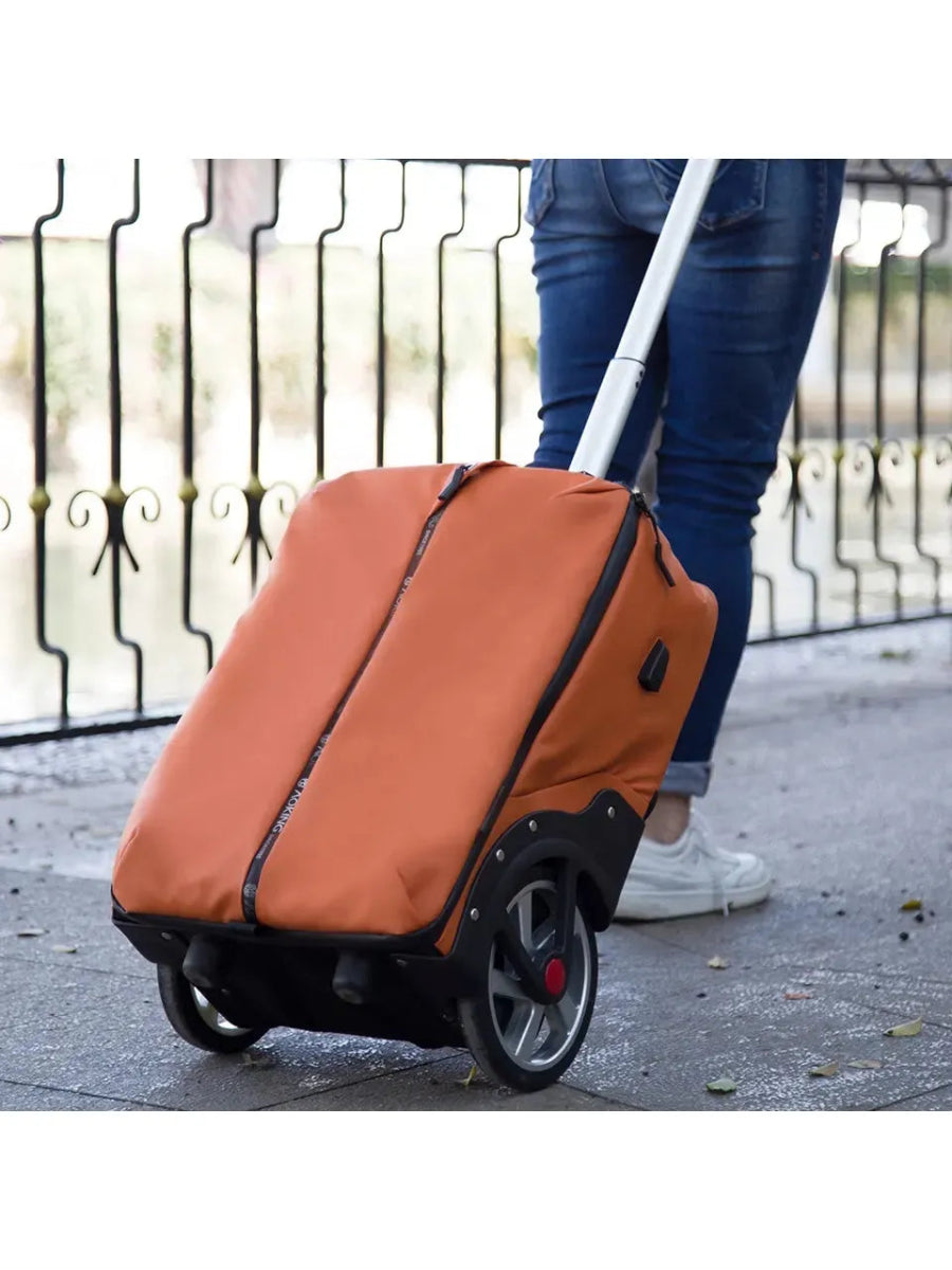 AOKING תיק גב טרולי נגד מים עם גלגלים גדולים 17" - תיק התיקיםAokingתיקים