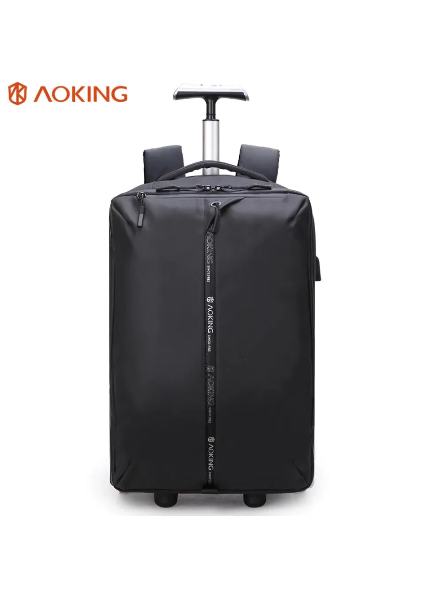 AOKING תיק גב טרולי נגד מים עם גלגלים גדולים 17" - תיק התיקיםAokingתיקים