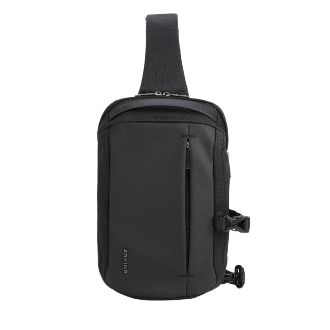 תיק צד פונקציונאלי וקל משקל בסגנון אוכף אלכסון עמיד למים מבית המותג AOKING צבע שחור - תיק התיקיםAOKINGתיק צד