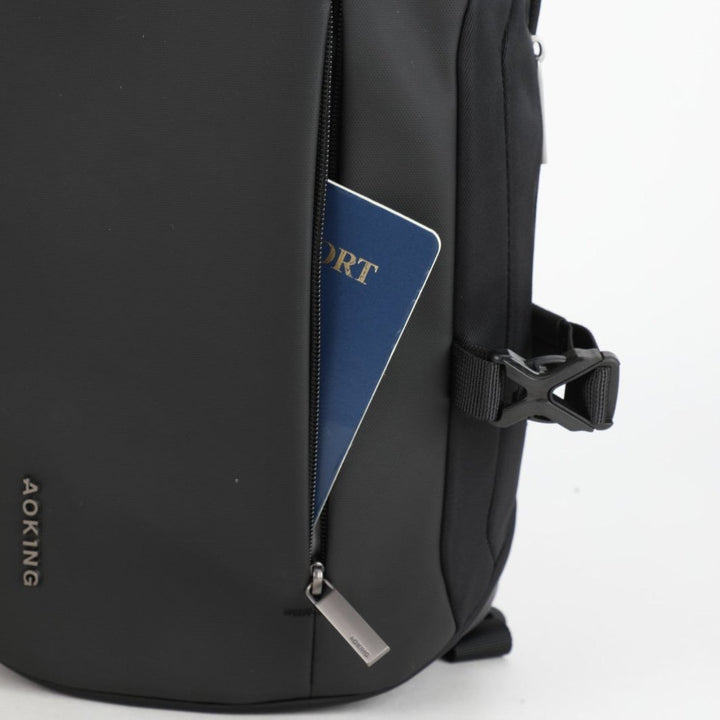 תיק צד פונקציונאלי וקל משקל בסגנון אוכף אלכסון עמיד למים מבית המותג AOKING צבע שחור - תיק התיקיםAOKINGתיק צד