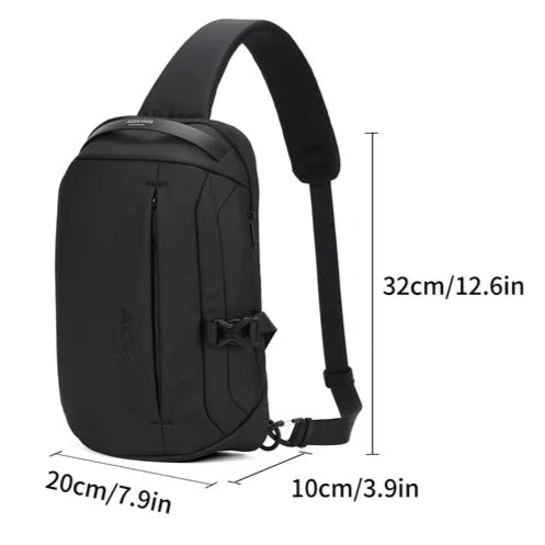 תיק צד פונקציונאלי וקל משקל בסגנון אוכף אלכסון עמיד למים מבית המותג AOKING צבע שחור - תיק התיקיםAOKINGתיק צד