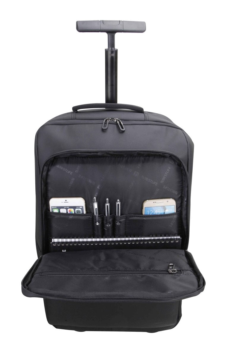 BESTLIFE תיק מחשב טרולי על גלגלים עם רצועות גב מוסתרות - תיק התיקיםBESTLIFEתיקים