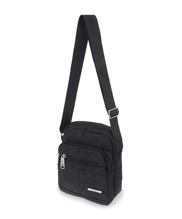 BOND תיק צד לגבר עם רצועה מתכוננת בשחור - תיק התיקיםBondתיקים למחשב נייד