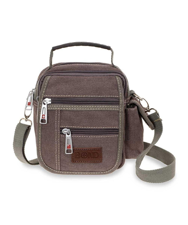 BOND תיק צדק קטן לגבר מבד קנבס עם ידית אחיזה - תיק התיקיםBondתיקים למחשב נייד