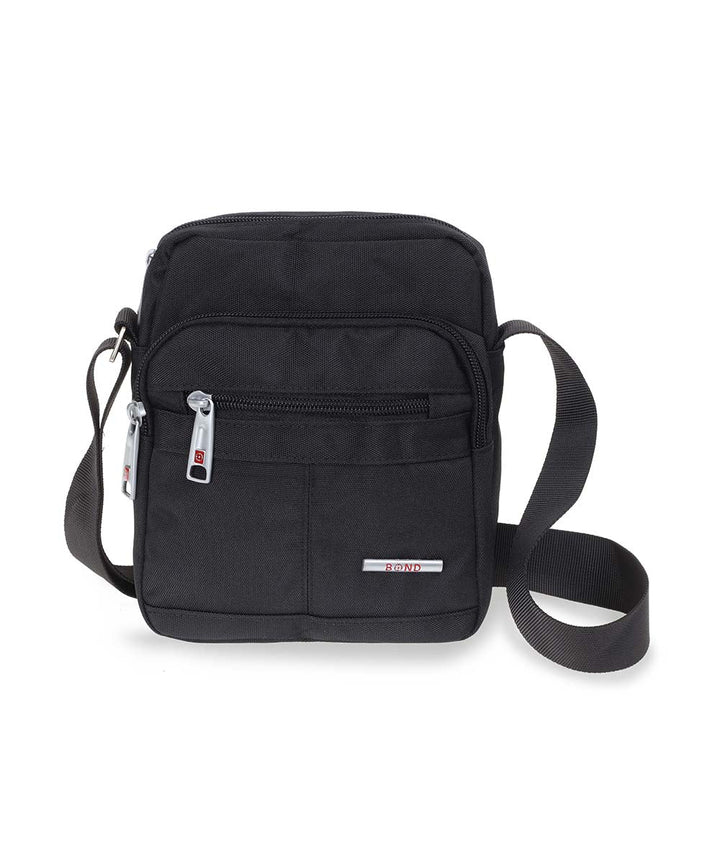 BOND תיק צד לגבר עם רצועה מתכוננת בשחור - תיק התיקיםBondתיקים למחשב נייד