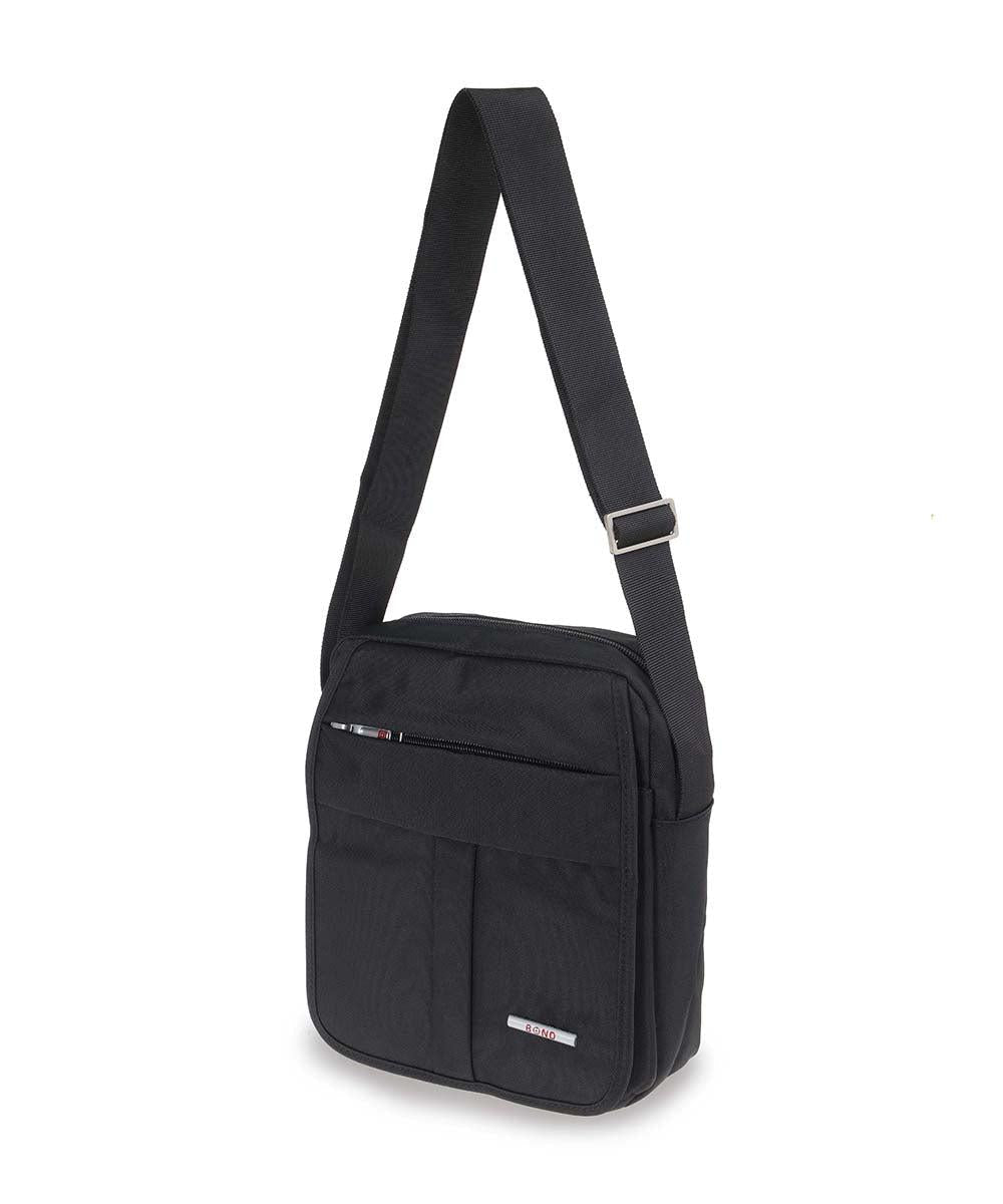 BOND תיק צד לגבר עם רצועה מתכוננת בשחור - תיק התיקיםBondתיקים למחשב נייד