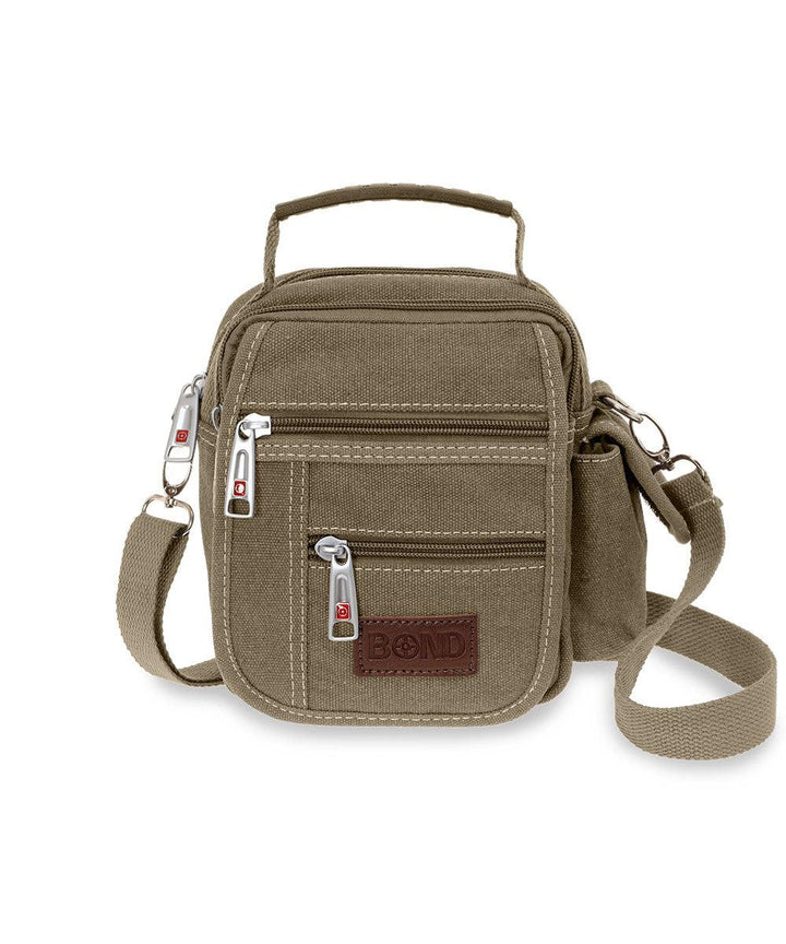 BOND תיק צדק קטן לגבר מבד קנבס עם ידית אחיזה - תיק התיקיםBondתיקים למחשב נייד