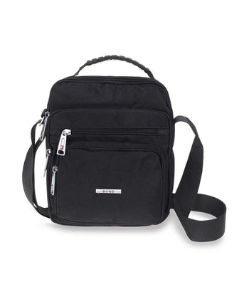 BOND תיק צד לגבר עם ידית נשיאה ורצועה בשחור - תיק התיקיםBondתיקים למחשב נייד