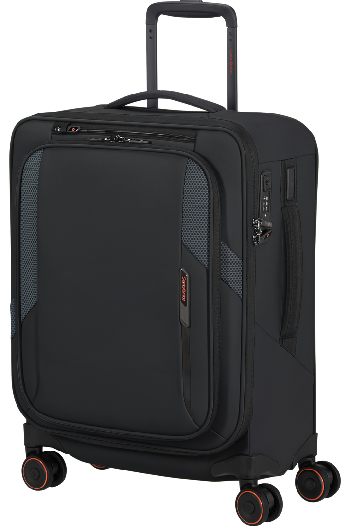 Samsonite Glazed מזוודת עלייה למטוס רכה מתרחבת 55 ס״מ - שחור