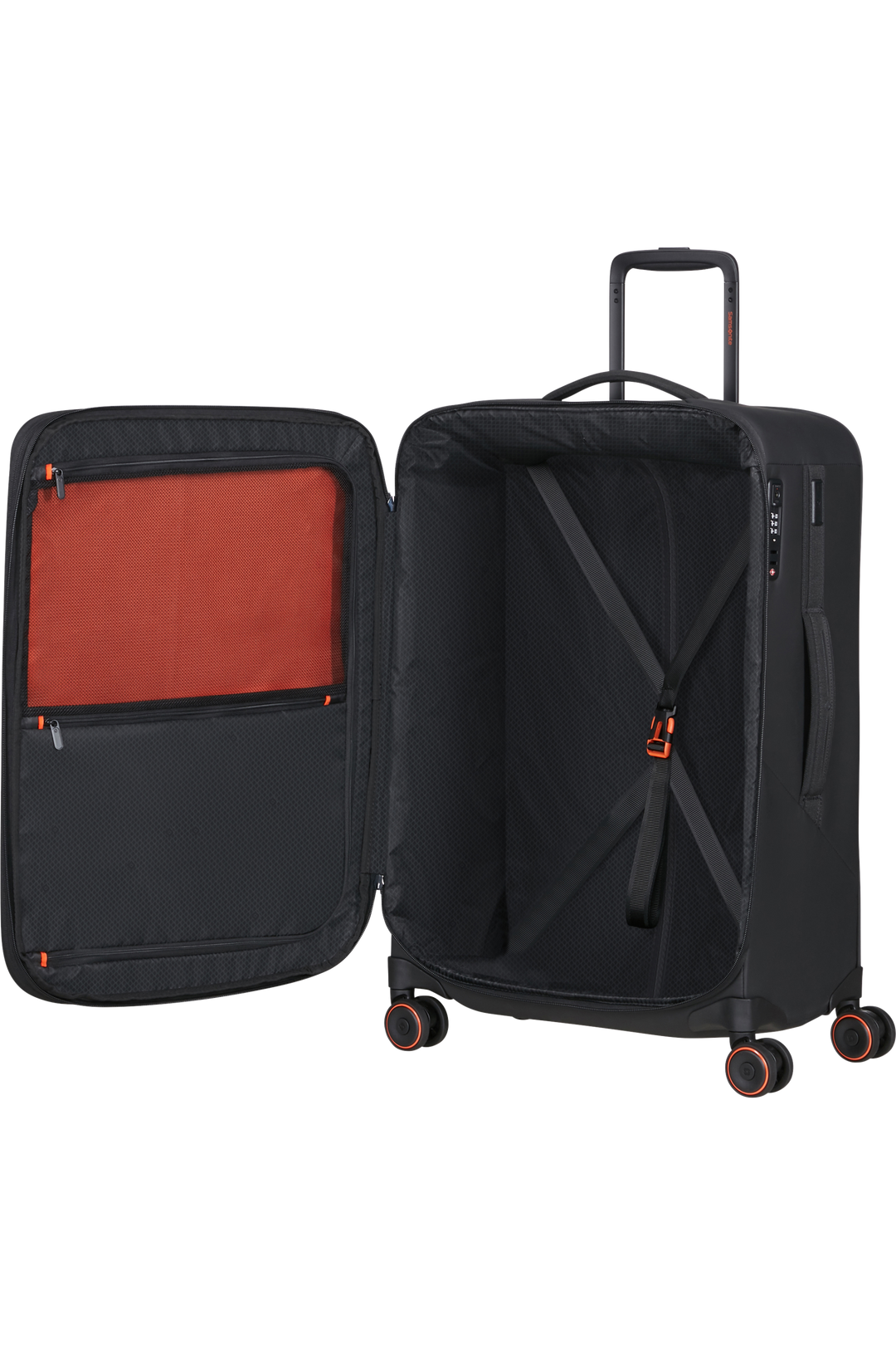 Samsonite Glazed מזוודה רכה מתרחבת בינונית 67 ס״מ - שחור