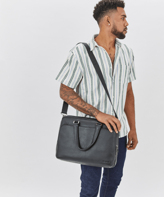 תיק עסקים מעור לגבר דגם קלינטון - תיק התיקיםEmanuelתיקי צד לגבר