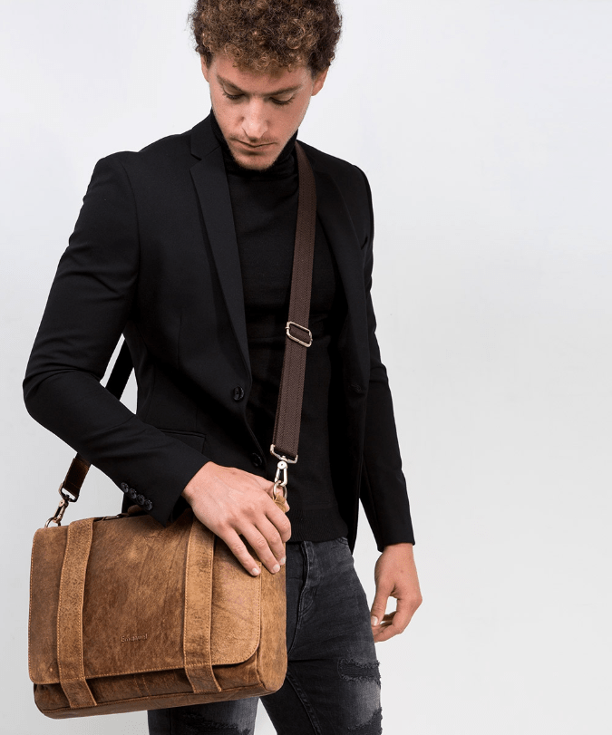 תיק מעור אפריקה דגם סינגפור - תיק התיקיםEmanuelתיקי צד לגבר