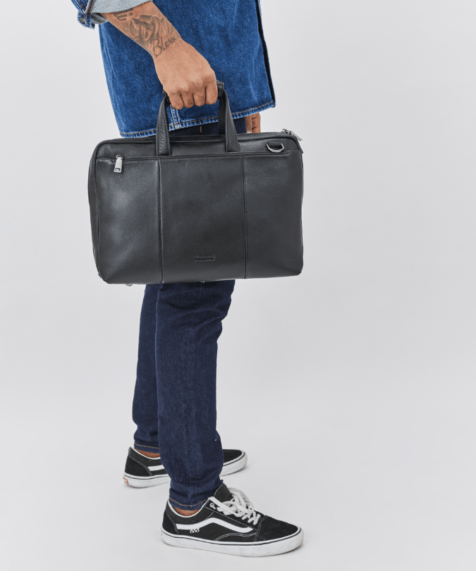 תיק עבודה מעור לגבר דגם ניקסון - תיק התיקיםEmanuelתיקי צד לגבר