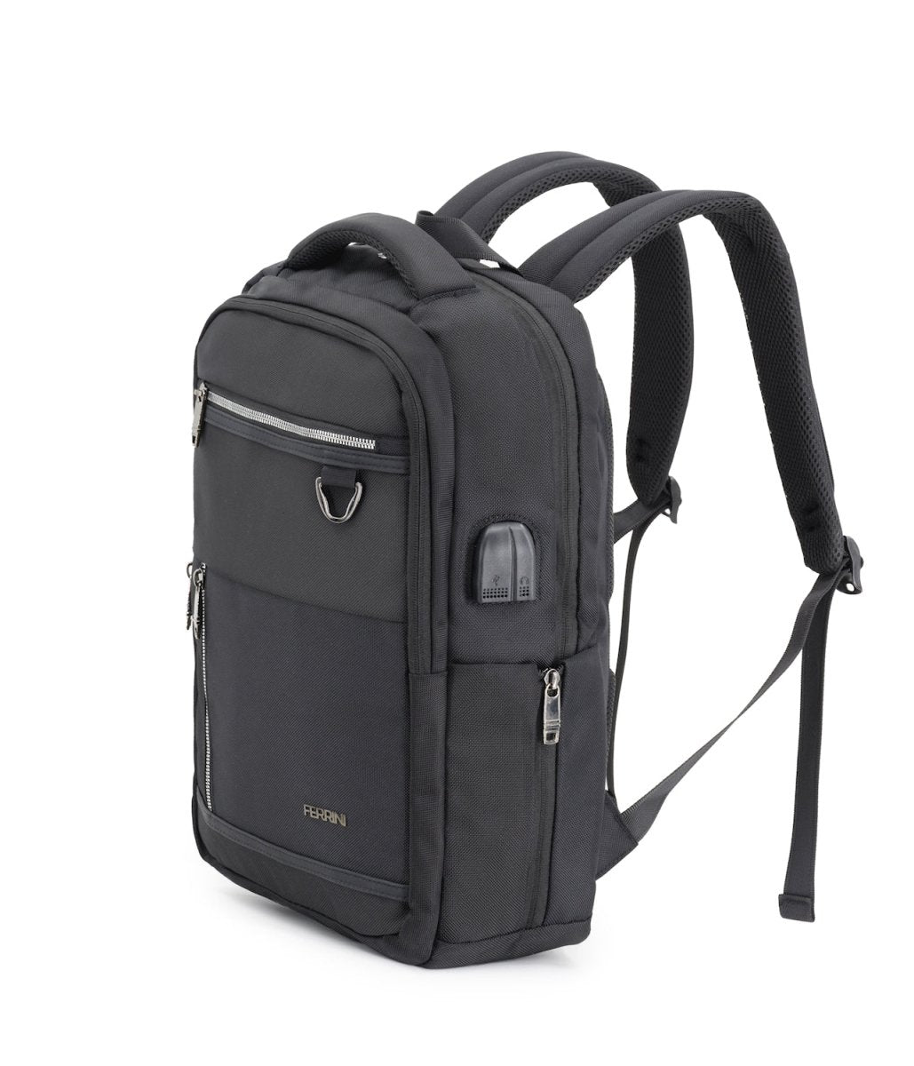 FERRINI תיק גב ללפטופ 15.6" בשחור - תיק התיקיםFERRINIתיקים