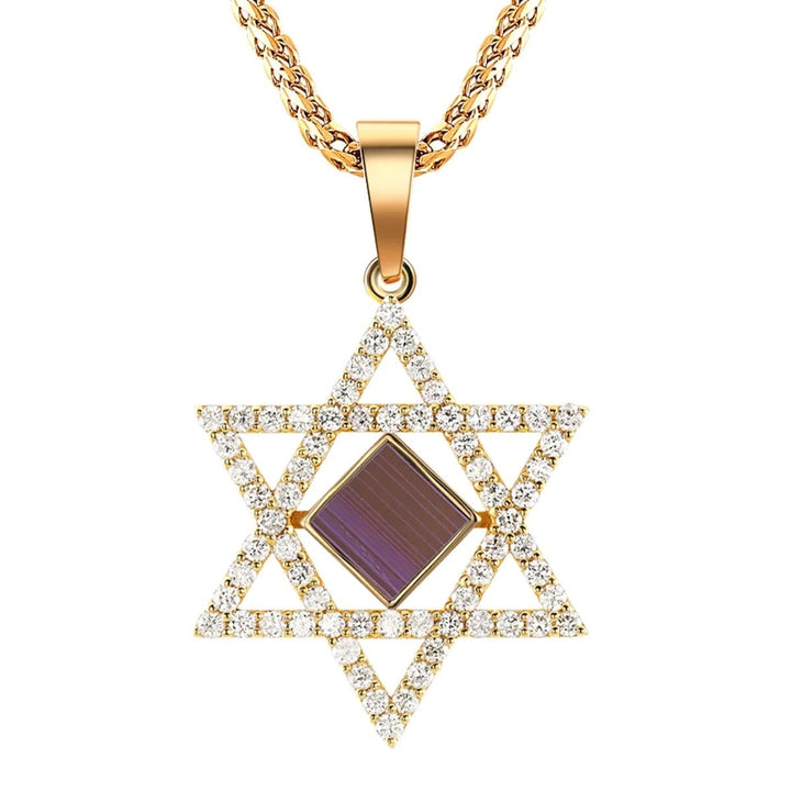 תליון מגן דוד זהב משובץ יהלומים עם ננו תנ"ך - תיק התיקיםJerusalem Nano Bible Jewelryחנות "ג'רוזלם ננו תנ"ך" היחיד שמיוצר בישראל